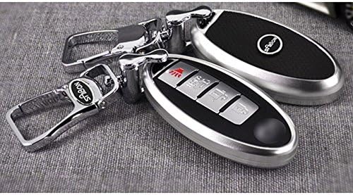 Silver Alumnium Metal Key Fob Case Cover for Infiniti 3 4 5 Buttons Car Keyless Remote Entry Control