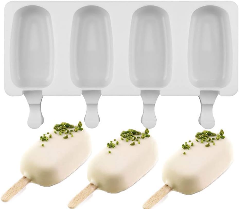 Silicone Easy Cream 4-Hole Ice Cream Maker Pop Mold Popsicle Lolly Mould Ice Cube Tray Pan DIY Kitchen Tool small