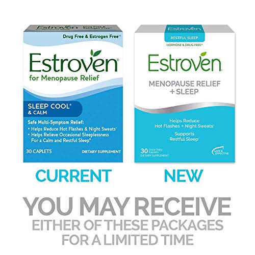 ESTROVEN SLEEP COOL FOR MENOPAUSE RELIEF, 30 CT, SLEEP SUPPORT SUPPLEMENT WITH CLINICALLY PROVEN INGREDIENTS TO RELIEVE MENOPAUSE SYMPTOMS PLUS NIGHT SWEATS & HOT FLASH RELIEF, DRUG-NO & GLUTEN-NO