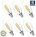 Hyperikon LED B11 Dimmable Filament Candle, 4W=40W, E12 Base, CRI90+, Blunt Tip, UL, Soft White, 6 Pack