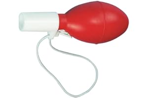 Globe Scientific 1672 Safety Universal Pipette Filler Bulb, Synthetic Rubber, Red/White