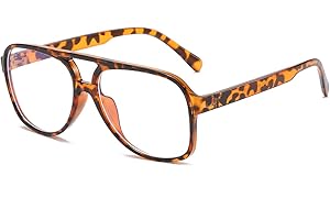 JOVAKIT Aviator Non-prescription Glasses for Women Men Pilot Frame Clear Lens Eyeglasses Fashion Square Frame Glasses