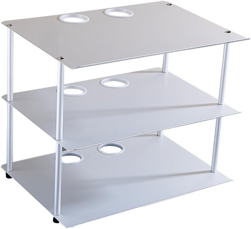 Amazon Com Space Aluminum Double Three Layer Desktop Router Rack Tv Set Top Box Stand Office Computer Storage Rack Furniture Decor