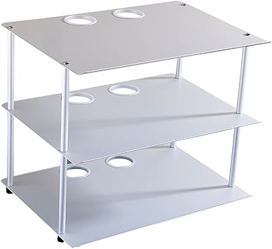 Amazon Com Space Aluminum Double Three Layer Desktop Router Rack Tv Set Top Box Stand Office Computer Storage Rack Furniture Decor