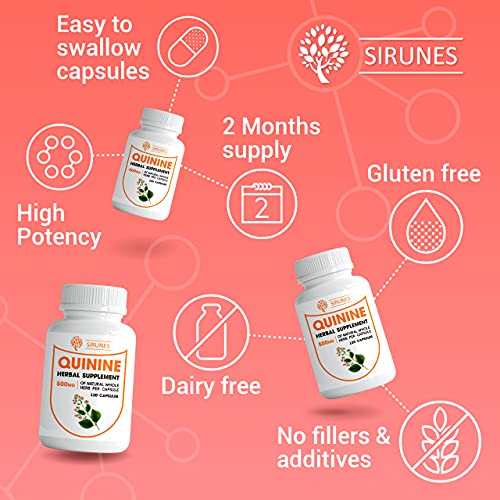 SIRUNES Quinine Capsules Cinchona Officinalis Bark Herbal Supplement