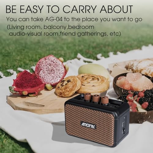 M-VAVE Amplificador Mini para Guitarra Elétrica : 5W Portátil com Bluetooth 5.3, 2 Canais (Clean/Overdrive), Bateria Recarregável 7h - Som Profissional para Prática em Casa, Viagens e Sessões Jam