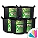 VIVOSUN 5-Pack 7 Gallon Plant Grow Bags, Premium Series Thichkened Non-Woven Aeration Fabric Pots w/Handles - Reinforced Weight Capacity & Extremely Durable (Black)