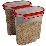 Food Storage Container Cereal Dispenser Holds Family Size Cereal Box Airtight Containers With Silicone Ring 2 Large 21 Cup 5L Best Watertight for Kitchen, Food, Rice, Picnic and Pantry Storage 169 oz