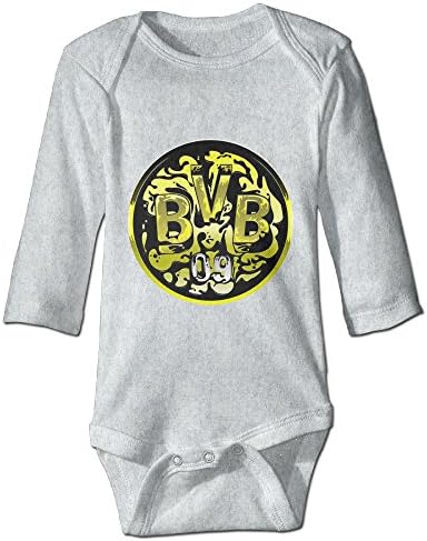 Kids Babyborussia Dortmund Bvb 09 Long Sleeve Romper Ash