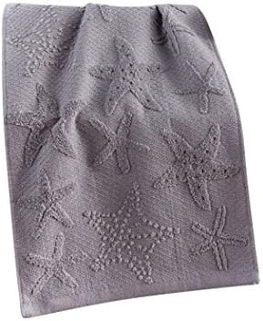 Strimusimak Beautiful Leaves Starfish Cotton Bath Towel with Hand Drying Cleaning Cloth, cotton, grey, Starfish#