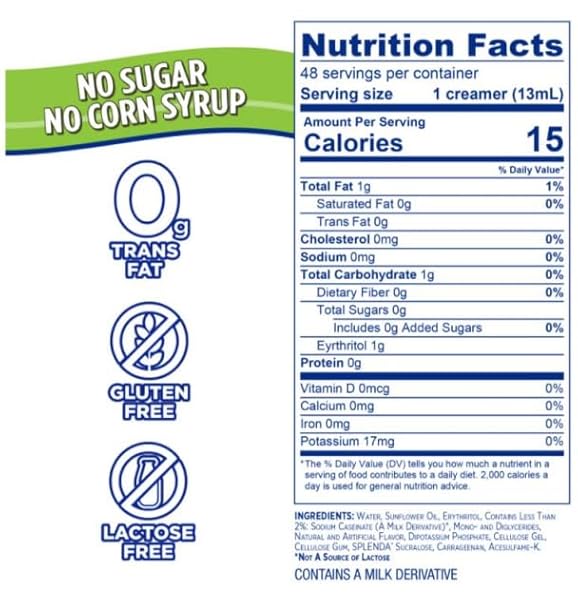 DASHER’S SPICE & BEANS SUGAR-FREE FRENCH VANILLA CREAMER SINGLE SERVE CUPS | 45 COUNT – 0.43 OZ. EACH