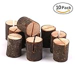 Rustic Wood Table Numbers Holder Wood Place Card Holder Party Wedding Table Name Card Holder Memo Note Card (10 pcs)