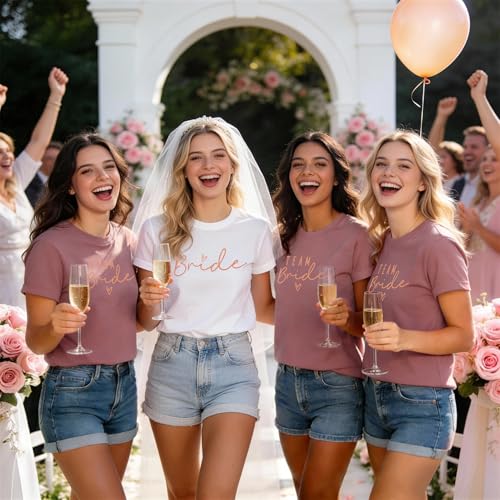 WOOD MEETS COLOR Bride Team T-Shirt, Mädchen T-Shirt, Bridesmaid T-Shirt (S-2XL)