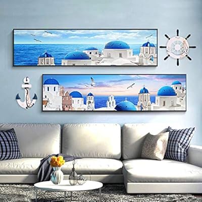 Skelang 13" Wooden Ship Wheel and Wood Anchor with Fish Rope Net Seashells Ornaments, Boat Steering Rudder Decor for Nautical Theme Wall Decor, Beach Theme Home Decoration, Pack of 2 515OZKCAx5L