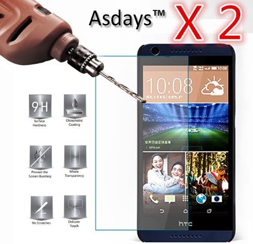 HTC Desire 728 Screen Protector,Axdays®,HTC Desire 728,(2 in 1-Pack) Tempered Glass Screen Protector Perfect Fit for HTC Desire 728