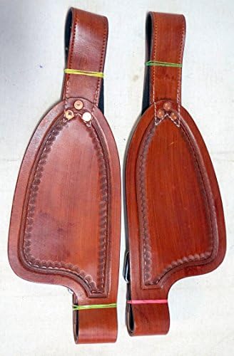 Youth Size Tooled Medium Brushed Oil Leather Replacement Fenders (10")