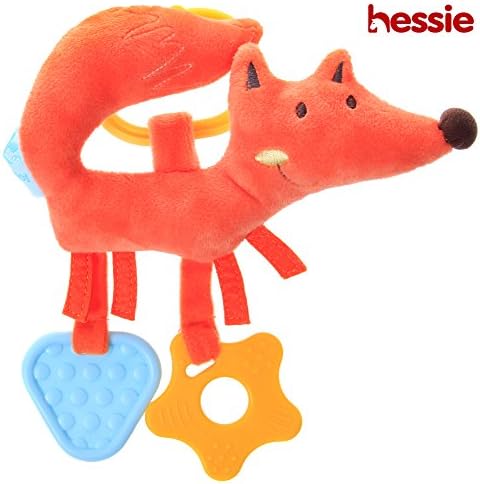 Hessie Baby BPA Free Silicon Teething Toys, Gum Massager with Animal - Orange Fox