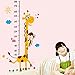 Kids Room Removable Cartoon Animal Giraffe Height Ruler Wall Sticker Wallpaper