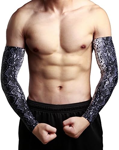 Arm Sleeve UV Protection Forearm Sleeve Compression Elbow Brace Tattoo Cover for Men Women Youth Sport Running Tennis Baseball Cycling Hiking Volleyball Golf Fitness -1Piece( Prime)