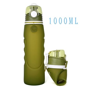 Faltbare Wasserflasche, Sport-Trinkflasche, Faltbar, von Polar,BPA Frei, Leakproof Silikon Faltbare Sportflasche für Sport, O