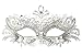 Masquerade Mask Shiny Metal Rhinestone Venetian Pretty Party Evening Prom Mask(White)