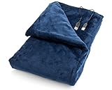 USB Heated Shawl and Lap Blanket - Blue Color - USB Heated Throw Perfect Alternative to an Office Desk Heater