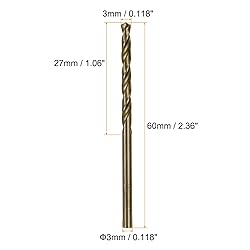 HARFINGTON 10pcs Cobalt Jobber Drill Bits 3mm