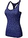 Neleus Women's 3 Pack Dry Fit Compression Long Tank Top,8007,Blue,Grey,Red,US L,EU XL