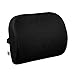 LOVEHOME Memory Foam Lumbar Support Back Cushion with 3-Way Fixation Strap for Lower Back Pain Relief - Ideal Back Pillow for Computer/Office Chair, Car Seat, Recliner etc.- Black
