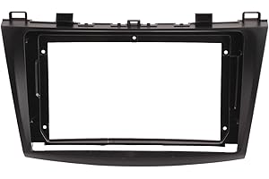 9in Car Navigation Panel Frame Black Stereo Dash Fascia Replacement for Mazda 3 2010‑2013