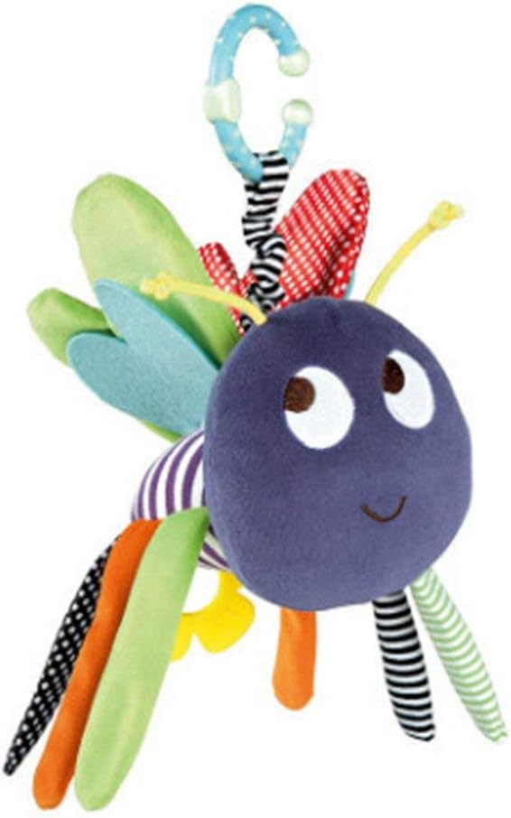 Teydhao Cute Bee Clip on Pram Toys Baby Pushchair Plush Toys Baby Hanging Toys Prams Stroller Bed Spiral Activity Cartoon Plush Toy Kids Play Toys Birthday Gift for Kids Girls Boys Toddlers