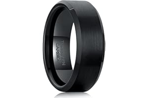 Zoesky Tungsten ring for Men 8mm Wedding Band Silver Black Plated Matte Finished Ring Comfort Fit Size 6-15
