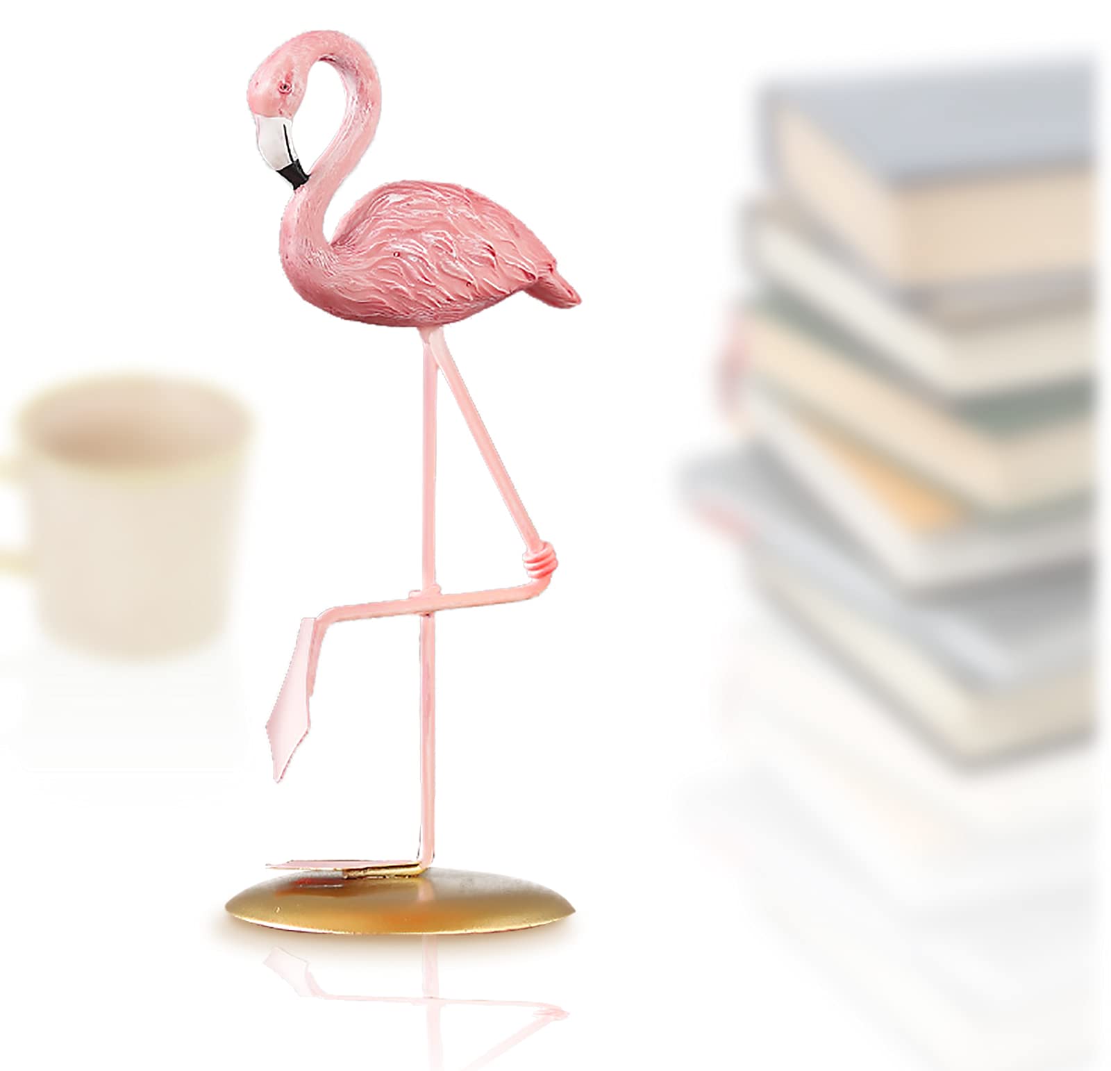 GmeDhc Flamingo Ornament, Resin Flamingo, Flamingo Ornaments for the Living Room, Modern Simulation Animal Statue for Home Garden Decorations, Creative Gifts Car Ornaments Desktop Accessories