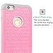 iPhone 6S Case,EC [Shockproof] Apple iPhone 6S Case, Heavy Duty Dual Layer Hybrid Stud Rhinestone Bling Protection Cover Case for Apple iPhone 6S/6 (A Pink+Gray)