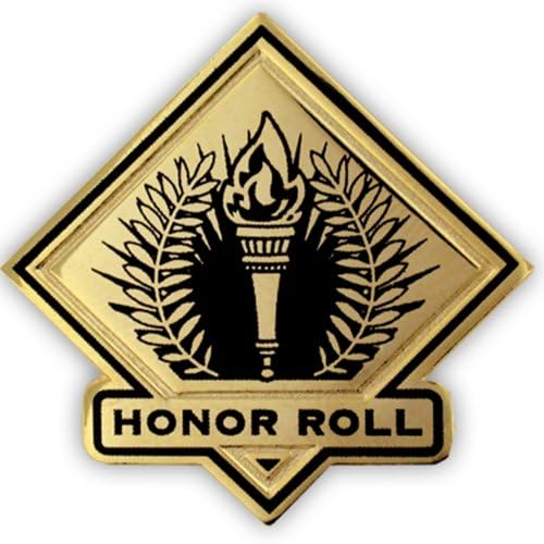 PinMart Black and Gold Honor Roll Student School Teacher Lapel Pin