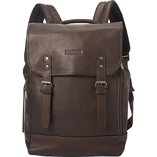 Cole Reaction Leather Single Gusset Flapover Computer Backpack