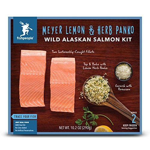 Fishpeople Wild Alaskan Salmon Meal Kit with Meyer Lemon & Herb Panko, 2 Servings, 0.64 lb (Frozen)