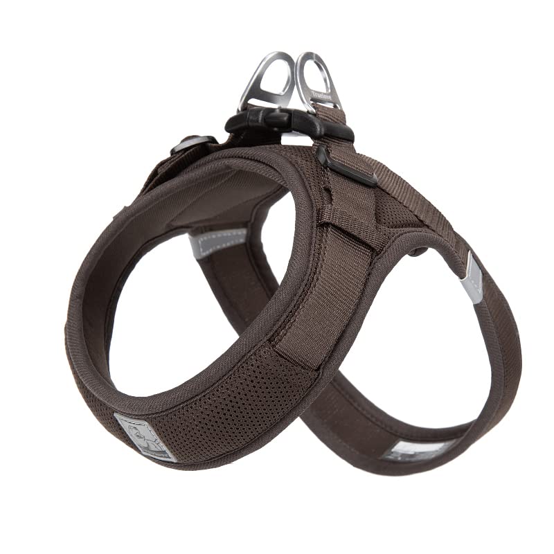 WINHYEPET Truelove Dog Harness Soft Mesh Reflective Breathable Step-In Dog Harness,Easy Adjustment Harness with Safety Buckle for Extra Small and Small Dogs, Vest Harness TLH3013(Brown,2XS)