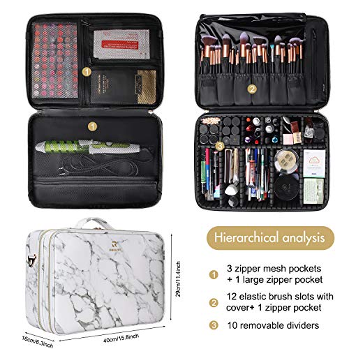 MONSTINA Cosmetic Bags 3 Layer Cosmetic Organizer Makeup Case Beauty Artist Storage Brush Box with Shoulder Strap 3 MONSTINA Cosmetic Bags 3 Layer Cosmetic Organizer Makeup Case Beauty Artist Storage Brush Box with Shoulder Strap