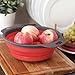 TANSUNG Collapsible Colander, 2 Pack Collapsible Colanders and Strainers with Handle Food-Grade Silicone kitchen Strainer Space-Saver for Draining Pasta, Vegetable and fruit, Red