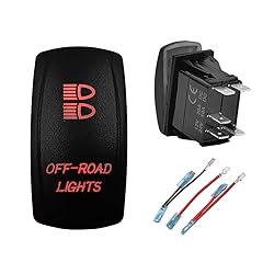 BACAUTOPARTS 12V 24V RED Off Road Lights Rocker