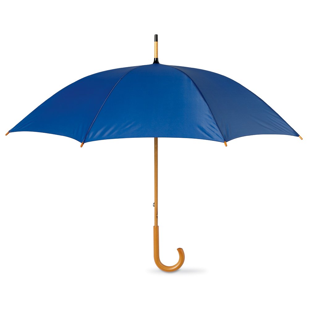 eBuyGB Wooden Crook Handle Large Umbrella Classic Manual Opening Rainproof for Men and Women Umbrella Windproof Strong - Royal Blue 41.5 Inch / 105cm Span 90cm Length