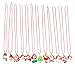 San Tokra 12 Pcs Christmas Holiday Flashing Light Necklaces, Christmas Tree Snowman LED Pendant Necklace