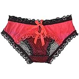EPYA Sexy Women's Lace Panties Underwear Briefs Red, Red, One Size