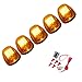 5 Pcs Amber Lens 16 Amber LED Cab Marker Clearance Light Roof Running Light Assembly 2003-2016 Fit For Dodge Ram 1500 2500 3500 4500 5500