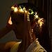 Homeleo 6-Pack Light Up Flower Crown for Christmas New Year Party, LED Rose Flower Light Up Tiara, Xmas Wreath Garland Headband, Halloween Fairy Make up Headdress