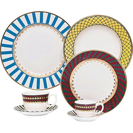 Oxford 7891361890484 42 Piece Flamingo Dinnerware Set, St. Basil