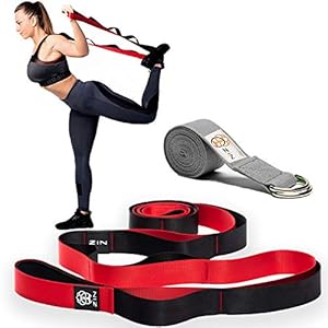 ZIN Stretch Strap for Hamstring with Loops.Hamstring Strech Strap for Exercise. Yoga Stretching Strap for Stretch. Yoga Strap Included