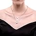 BALANSOHO 925 Sterling Silver Freshwater Cultured White Pearl Dancing Chain Necklace 3 Layer, Women Jewelry Gifts 18''