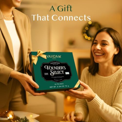 , Founder's Selection - Surtido De Té, Caja De Regalo De Té (6 Sabores, 36 Bolsas) Caja De Infusión De Té Con Variedad De Tés | Cajas De Regalo De Té